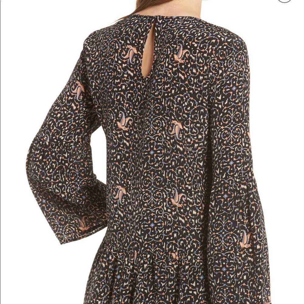 Madewell Fiesta Paisley Silk Bell Sleeve Top - Picture 4 of 6